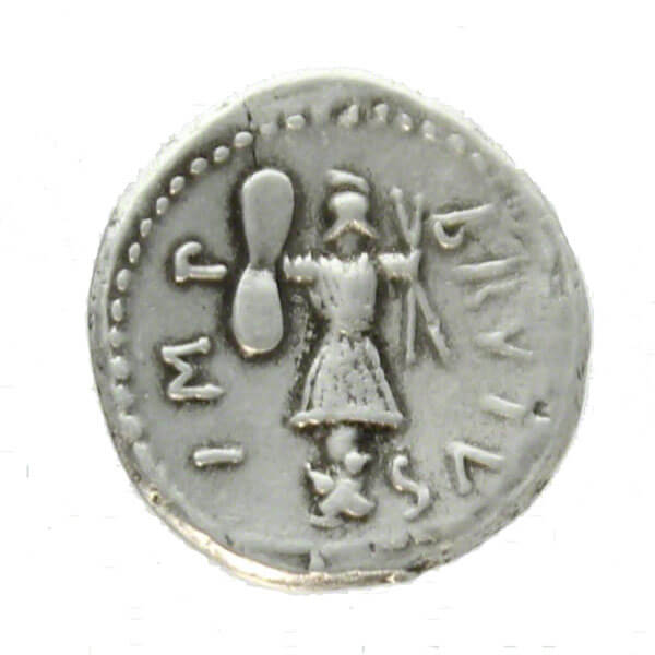 Brutus / Trophy - AR Denarius. 43-42 BC Replica Coin